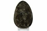 Septarian Dragon Egg Geode - Black Crystals #177415-1